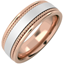 Picture of An impressive mixed finish mens wedding ring in 18ct rose & white gold