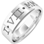 Picture of An impressive Roman numeral engraved mens wedding ring in palladium