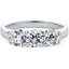 Picture of An eye catching Round Brilliant Cut three stone diamond ring in 18ct white gold