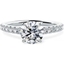 Picture of An exquisite solitaire diamond ring with shoulder stones in 18ct white gold