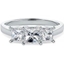 Picture of A breathtaking Princess Cut three stone diamond ring in platinum