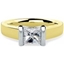 Picture of A beautiful Princess Cut solitaire diamond ring in 18ct yellow & white gold