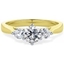 Picture of A sparkling Round Brilliant Cut three stone diamond ring in 18ct yellow & white gold