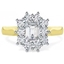 Picture of An elegant Emerald Cut diamond cluster ring in 18ct yellow & white gold