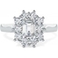 Picture of An elegant Emerald Cut diamond cluster ring in platinum