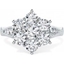 Picture of A stunning Round Brilliant Cut diamond cluster ring in 18ct white gold