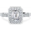 Picture of A beautiful Emerald Cut cluster style diamond ring in platinum