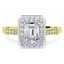 Picture of A beautiful Emerald Cut cluster style diamond ring in 18ct yellow & white gold