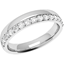 Picture of A unique offset ladies diamond set wedding ring in 18ct white gold