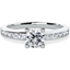 Picture of A stunning Round Brilliant Cut diamond ring with shoulder stones in 18ct white gold