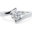 Picture of A striking Round Brilliant Cut twist diamond ring in 18ct white gold