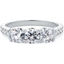 Picture of A stunning three stone diamond ring with shoulder stones in 18ct white gold