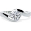 Picture of A stylish Round Brilliant Cut twist diamond ring in 18ct white gold