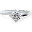 Picture of A modern Round Brilliant Cut solitaire twist diamond ring in platinum