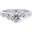 Picture of An elegant Round Brilliant Cut diamond ring with shoulder stones in 18ct white gold
