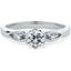 Picture of A beautiful Round Brilliant Cut diamond ring with shoulder stones in 18ct white gold