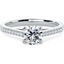 Picture of A dazzling Round Brilliant Cut diamond ring with shoulder stones in 18ct white gold