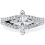 Picture of A stunning split band Marquise Cut diamond ring with shoulder stones in 18ct white gold