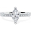 Picture of A stunning Marquise Cut diamond ring with shoulder stones in platinum