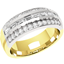 Picture of An eye-catching Baguette & Round Brilliant Cut dress diamond ring in 18ct yellow & white gold
