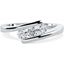Picture of A Round Brilliant Cut three stone twisted diamond ring in 18ct white gold
