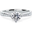 Picture of An elegant Round Brilliant Cut diamond ring with shoulder stones in platinum