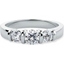 Picture of A unique Round Brilliant Cut three stone diamond ring in 18ct white gold