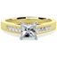 Picture of A striking Princess Cut diamond ring with shoulder stones in 18ct yellow & white gold