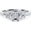 Picture of A stylish Emerald & Baguette Cut five stone diamond ring in 18ct white gold
