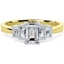 Picture of A stylish Emerald & Baguette Cut five stone diamond ring in 18ct yellow & white gold