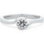 Picture of A stylish Round Brilliant Cut solitaire twist diamond ring in 18ct white gold