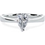 Picture of An elegant Pear Shaped solitaire diamond ring in platinum