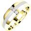 Picture of A striking Round Brilliant Cut diamond set mens ring in 18ct yellow & white gold