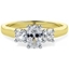 Picture of A stunning Oval & Round Brilliant Cut diamond ring in 18ct yellow & white gold