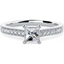 Picture of A beautiful Princess Cut diamond ring with shoulder stones in 18ct white gold