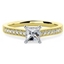 Picture of A beautiful Princess Cut diamond ring with shoulder stones in 18ct yellow & white gold