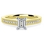 Picture of A beautiful Emerald Cut diamond ring with shoulder stones in 18ct yellow & white gold