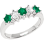 Picture of A stylish Round Brilliant Cut emerald & diamond ring in 18ct white gold