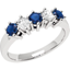 Picture of A stylish Round Brilliant Cut sapphire & diamond ring in 18ct white gold