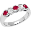 Picture of A stylish Round Brilliant Cut ruby & diamond eternity ring in 18ct white gold