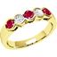 Picture of A stylish Round Brilliant Cut ruby & diamond eternity ring in 18ct yellow gold