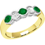 Picture of A stylish Round Brilliant Cut emerald & diamond eternity ring in 18ct yellow & white gold