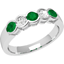 Picture of A stylish Round Brilliant Cut emerald & diamond eternity ring in 18ct white gold