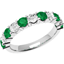 Picture of A beautiful Round Brilliant Cut emerald & diamond eternity ring in 18ct white gold