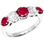 Picture of An elegant Round Brilliant Cut ruby & diamond eternity ring in 18ct white gold