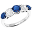 Picture of An elegant Round Brilliant Cut sapphire & diamond eternity ring in 18ct white gold