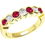 Picture of A stylish seven stone ruby & diamond eternity ring in 18ct yellow gold