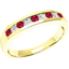 Picture of A timeless Round Brilliant Cut ruby & diamond eternity ring in 18ct yellow gold