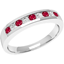 Picture of A timeless Round Brilliant Cut ruby & diamond eternity ring in 18ct white gold