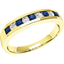 Picture of A timeless Round Brilliant Cut sapphire & diamond eternity ring in 18ct yellow gold